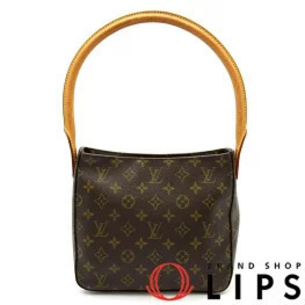 Louis Vuitton Looping Monogram Shoulder Bag Canvas Leather Brown